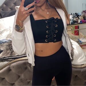 forever 21 Elegant Black Lace-Up Women's Top
worn once
size s